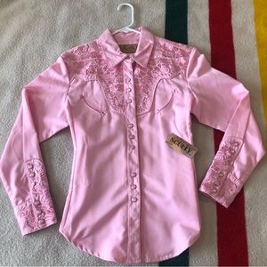 Scully floral embroidered western shirt